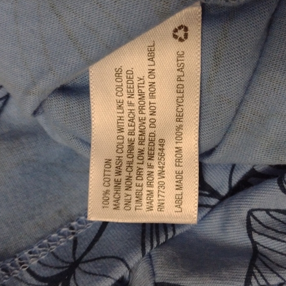 NWT Goodfellow & Co Tropical Print Midday Blue Plant V-Neck Shirt - Size M - Picture 6 of 6